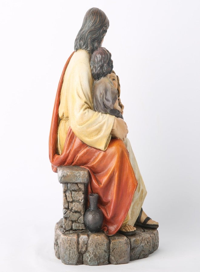 BC BUILDCLASSIC BC Catholic Jesus with Children Statue, Religious Figure, Inspirational Indoor Home Decor, Devout Gift for Child Baptism, 8.8" H, Renaissance Sculpture Handmade by Buildclassic - Image 4
